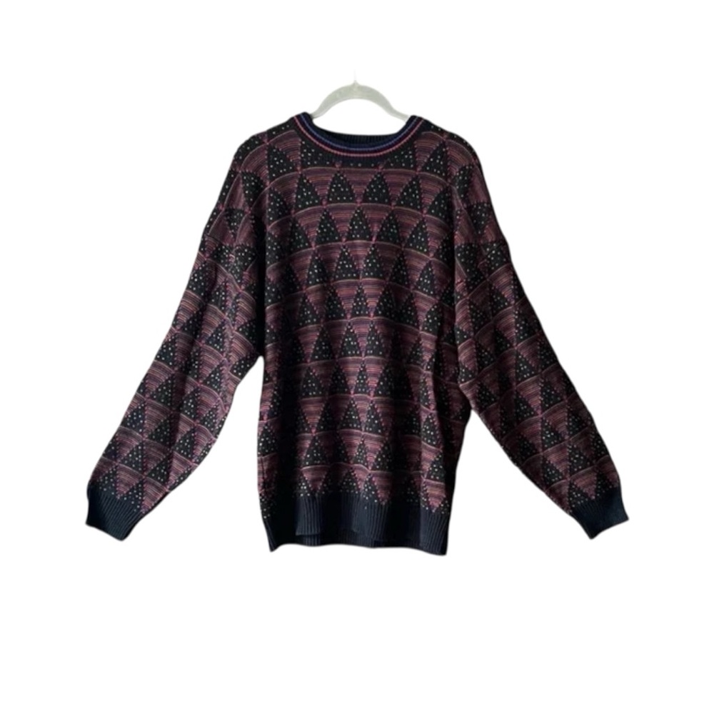 Vintage Robert Bruce Geometric Triangle men’s sweater. Size L